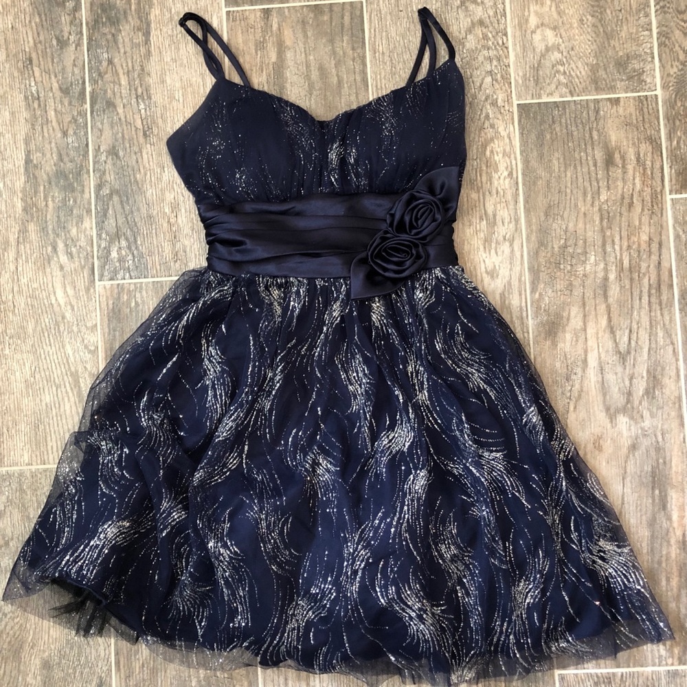 Royal Blue Ribbon Mini Dress